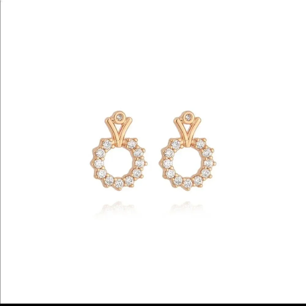 EARRINGS ZIRCONIA + GOLD ROSÉ PLATED IPSY Bag